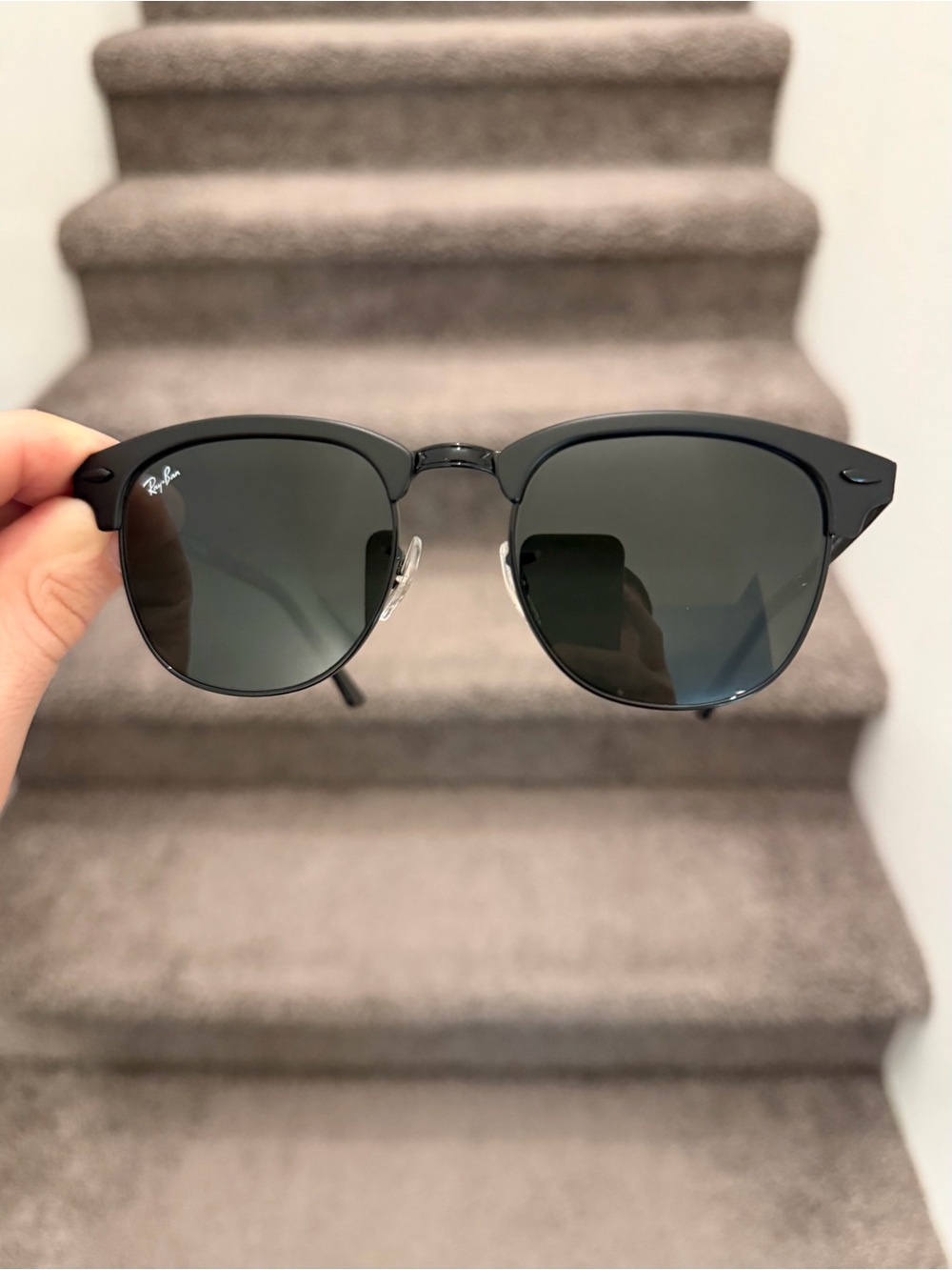 NEW Ray -Ban Metal Clubmaster RB3716 3716 Black Gray Lens 51/21